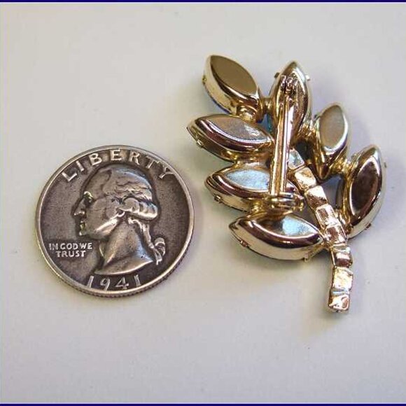 1950s D&E Juliana Peacock Crystal Vintage Brooch 13614 - Picture 5 of 5